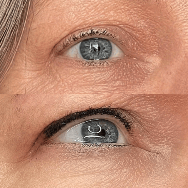 Before and after permanent makeup transformation — client result D